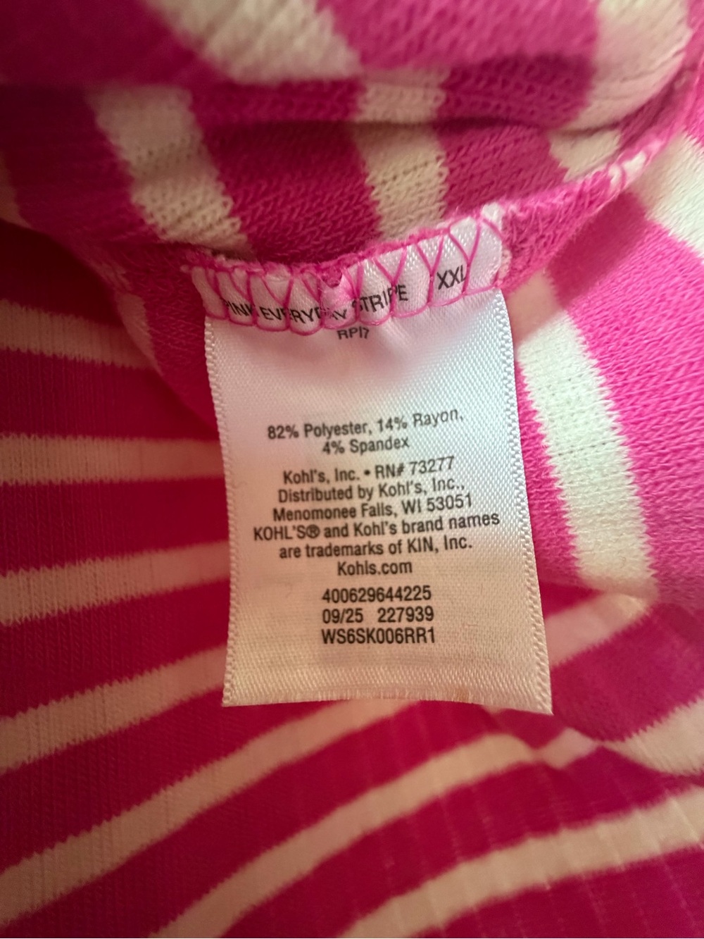 Women’s Sonoma pink-striped long-sleeve henley top - Picture 3 of 7